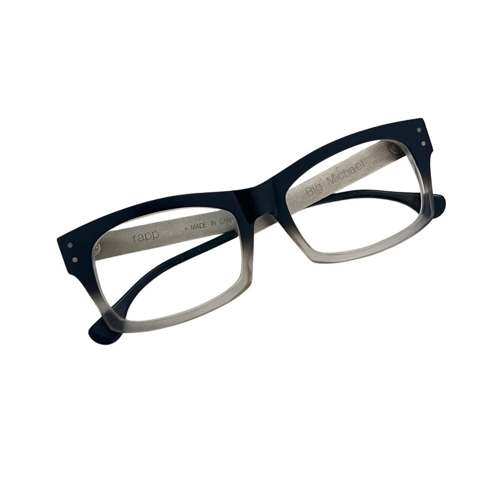 Rapp Big Michael Matte Black Clear Rectangular Glasses Frame Modern‎ Design